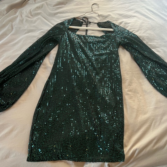 Lucy in the Sky green sequin Shantelle dress, sz XL, sparkle @ holiday parties! - Picture 2 of 6